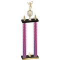 Double Pink Carbon Fiber Fourth Place Volleyball Trophy