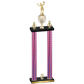 Double Pink Carbon Fiber Year Volleyball Trophy