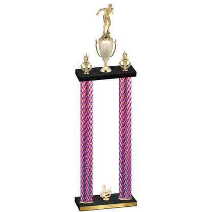 Double Pink Carbon Fiber Third Place Swimming Trophy