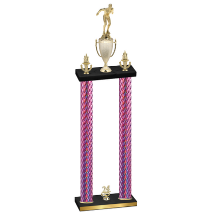 Double Pink Carbon Fiber Year Swimming Trophy