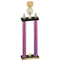 Double Pink Carbon Fiber Second Place Cheerleading Trophy