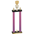 Double Pink Carbon Fiber Third Place Cheerleading Trophy