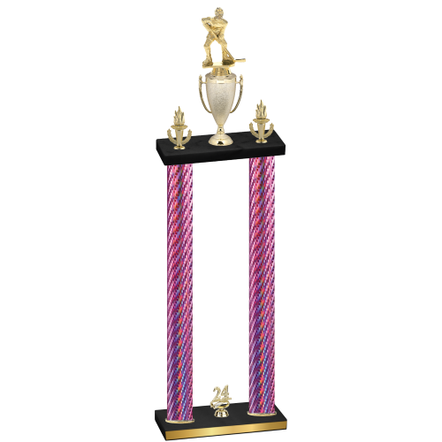 Double Pink Carbon Fiber Year Hockey Trophy