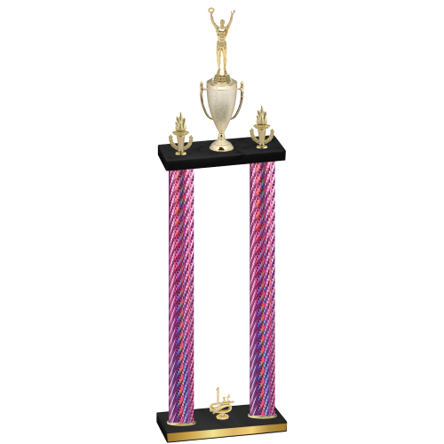 Double Pink Carbon Fiber First Place Victory Trophy