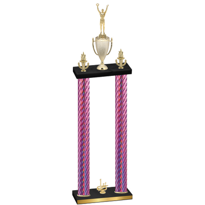 Double Pink Carbon Fiber First Place Victory Trophy