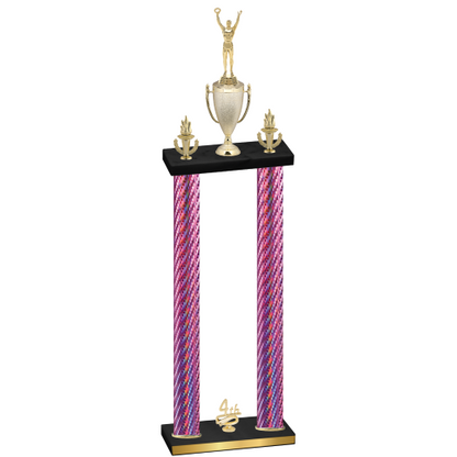 Double Pink Carbon Fiber Fourth Place Victory Trophy