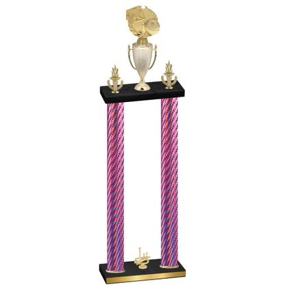 Double Pink Carbon Fiber First Place Basketball Trophy