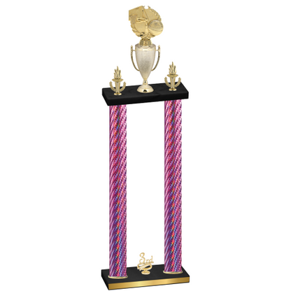 Double Pink Carbon Fiber Third Place Basketball Trophy