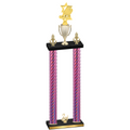 Double Pink Carbon Fiber Second Place Pickleball Trophy