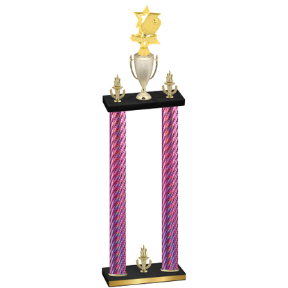 Double Pink Carbon Fiber Victory Pickleball Trophy