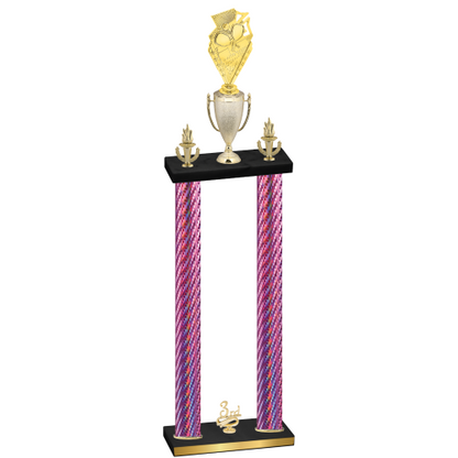 Double Pink Carbon Fiber Third Place Pickleball Trophy
