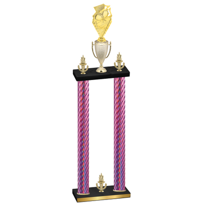 Double Pink Carbon Fiber Victory Pickleball Trophy