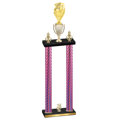 Double Pink Carbon Fiber Year Pickleball Trophy