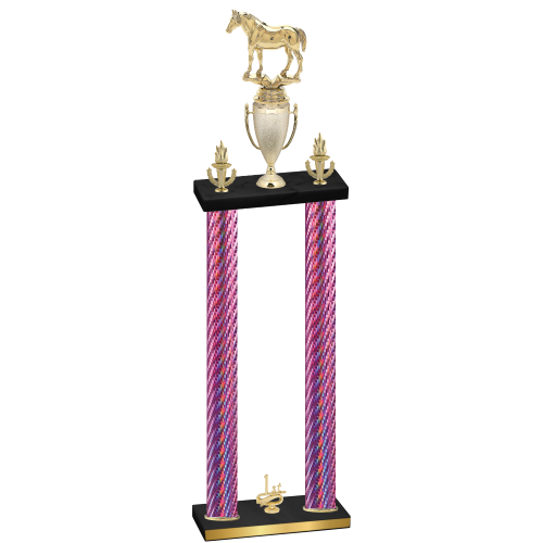 Double Pink Carbon Fiber First Place Horses Trophy