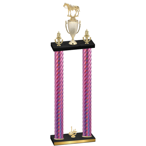 Double Pink Carbon Fiber First Place Horses Trophy