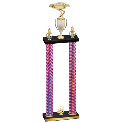 Double Pink Carbon Fiber Third Place Cars Trophy