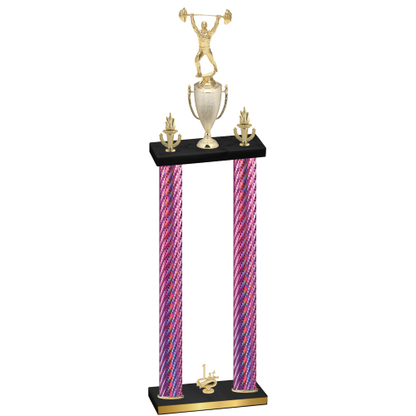 Double Pink Carbon Fiber First Place Weights Trophy