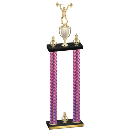 Double Pink Carbon Fiber Victory Weights Trophy