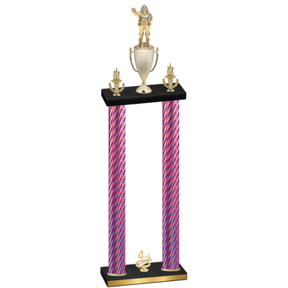 Double Pink Carbon Fiber Fourth Place Holiday Trophy