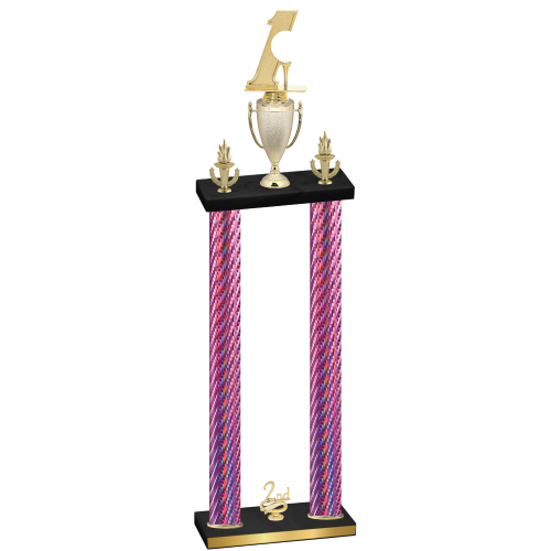 Double Pink Carbon Fiber Second Place Golf Trophy