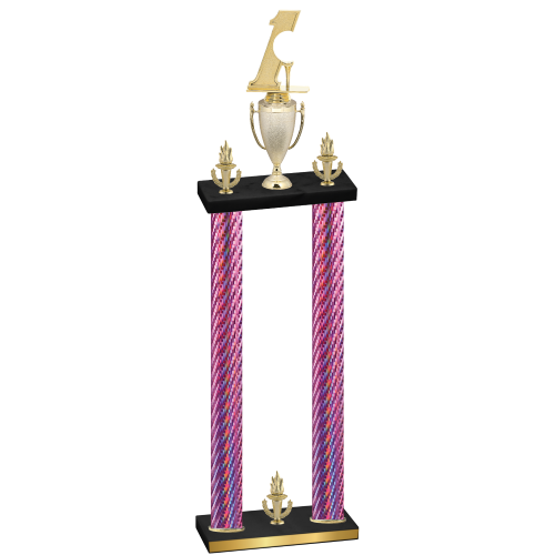 Double Pink Carbon Fiber Victory Golf Trophy