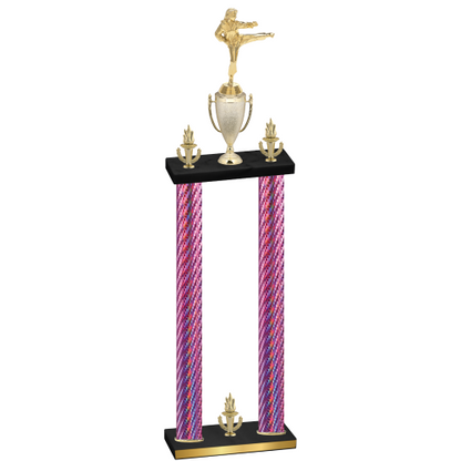 Double Pink Carbon Fiber Victory Karate Trophy