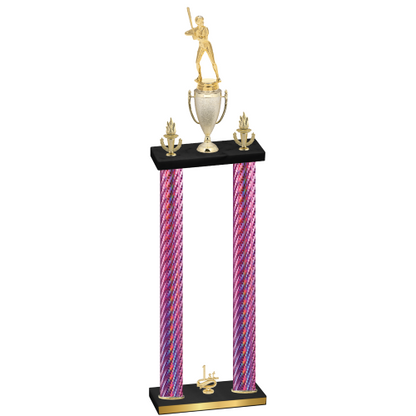 Double Pink Carbon Fiber First Place Softball Trophy
