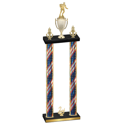 Double Flag USA Second Place Rugby Trophy