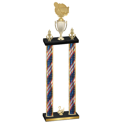 Double Flag USA Second Place Tennis Trophy