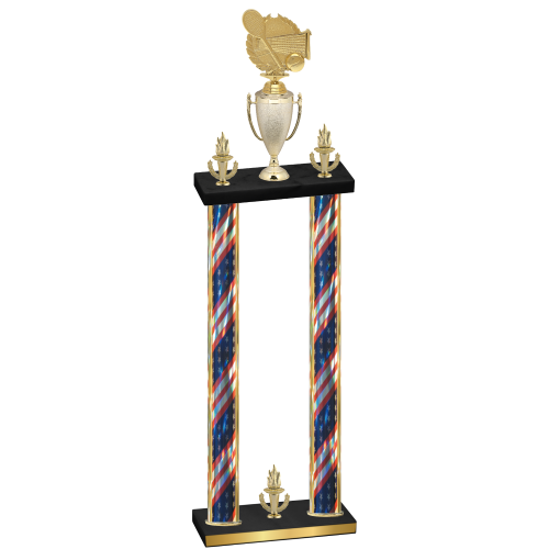 Double Flag USA Victory Tennis Trophy