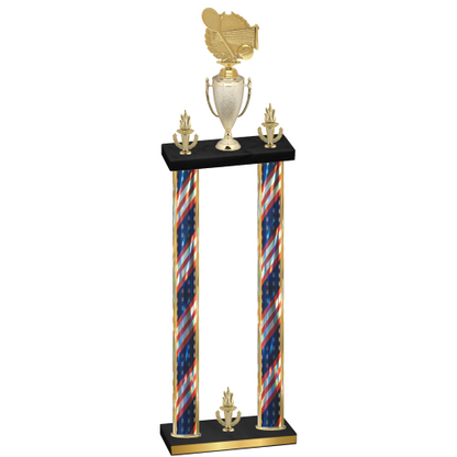 Double Flag USA Victory Tennis Trophy