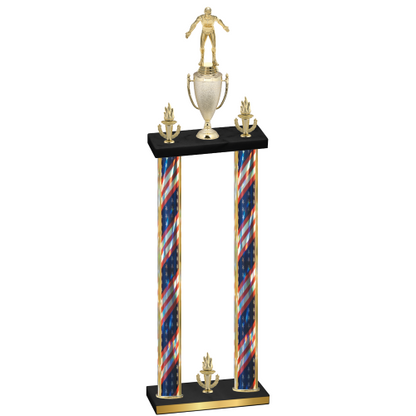Double Flag USA Victory Wrestling Trophy