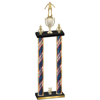 Double Flag USA Year Wrestling Trophy