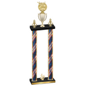 Double Flag USA Fourth Place Bowling Trophy