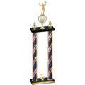 Double Flag USA Third Place Volleyball Trophy