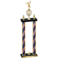 Double Flag USA First Place Volleyball Trophy