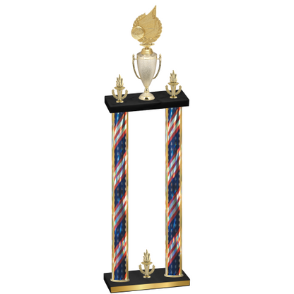 Double Flag USA Victory Volleyball Trophy
