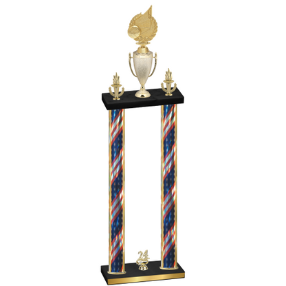 Double Flag USA Year Volleyball Trophy