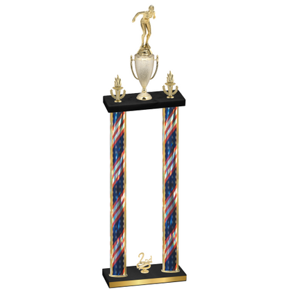 Double Flag USA Second Place Tennis Trophy