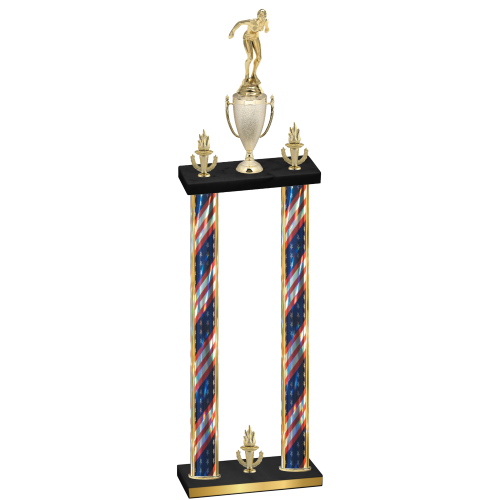 Double Flag USA Victory Tennis Trophy