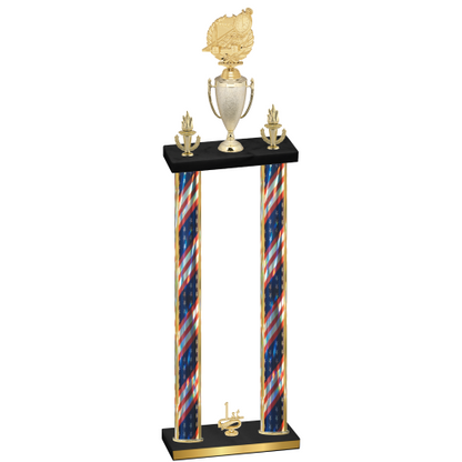 Double Flag USA First Place Swimming Trophy
