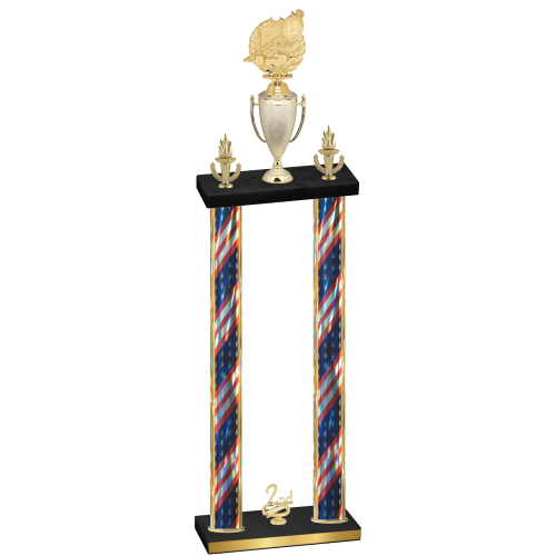 Double Flag USA Second Place Swimming Trophy