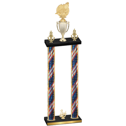 Double Flag USA Third Place Swimming Trophy