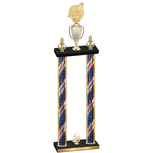 Double Flag USA Fourth Place Swimming Trophy
