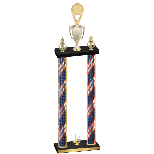 Double Flag USA First Place Insert Trophy
