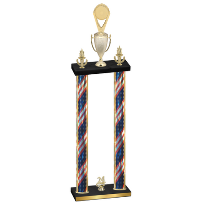 Double Flag USA Year Insert Trophy