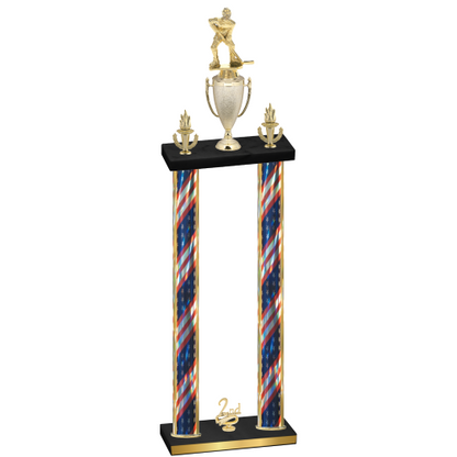 Double Flag USA Second Place Hockey Trophy