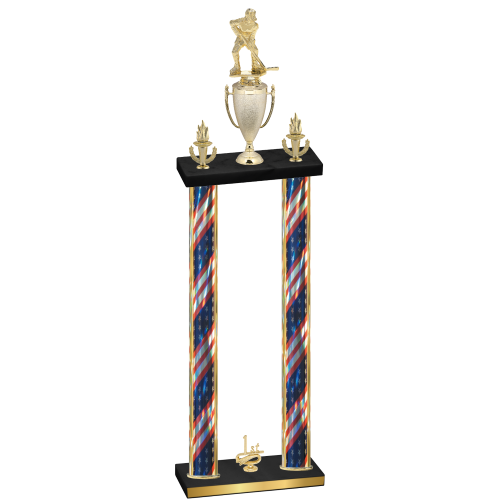 Double Flag USA First Place Hockey Trophy