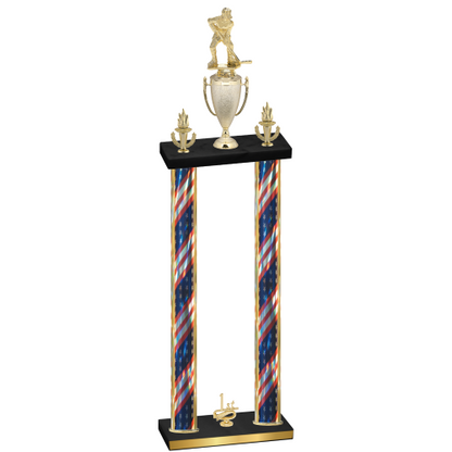 Double Flag USA First Place Hockey Trophy