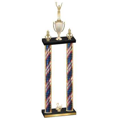 Double Flag USA Second Place Victory Trophy